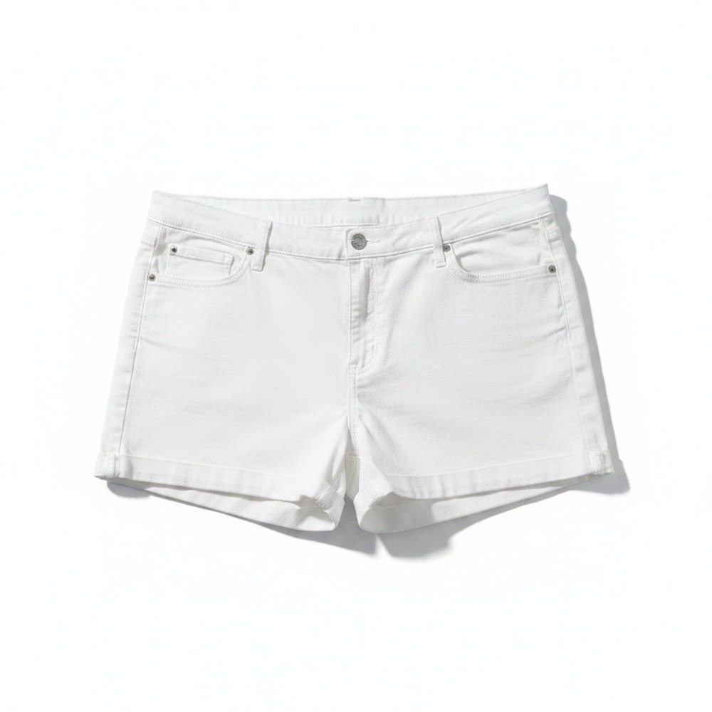 Gap 18R White Denim Girlfriend Shorts Womens Casual Coastal Stretch